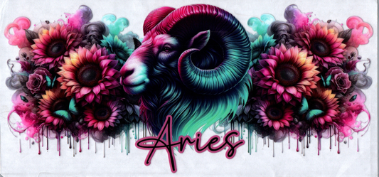 16oz Zodiac Pink Flower Aries 36