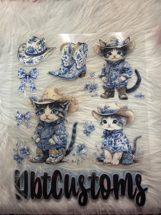 Blue & White Country Kittens Element