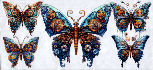 16oz Blue Butterfly Steampunk 37