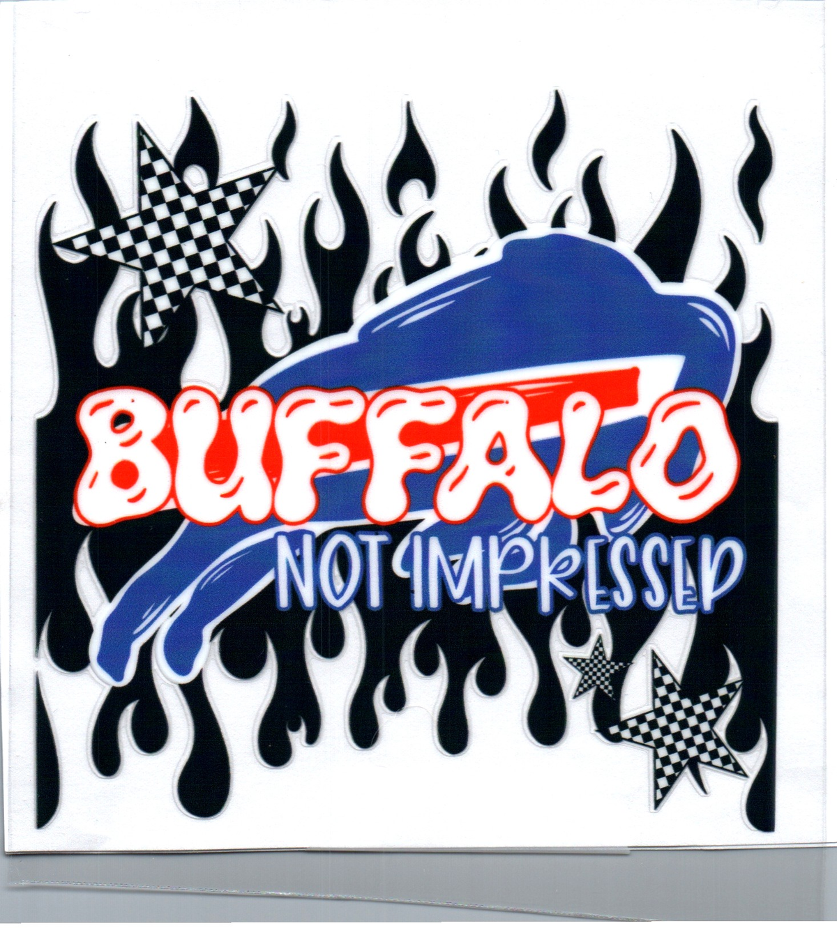bills not impressed dripping flames Single Decal football 37