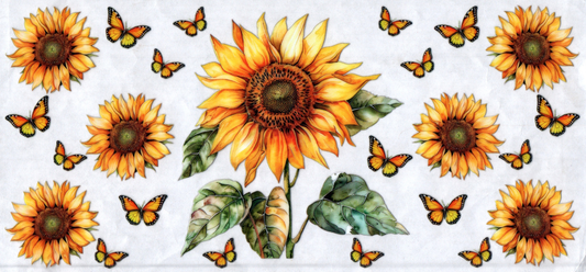 16oz Sunflower Butterflies Flowers 38