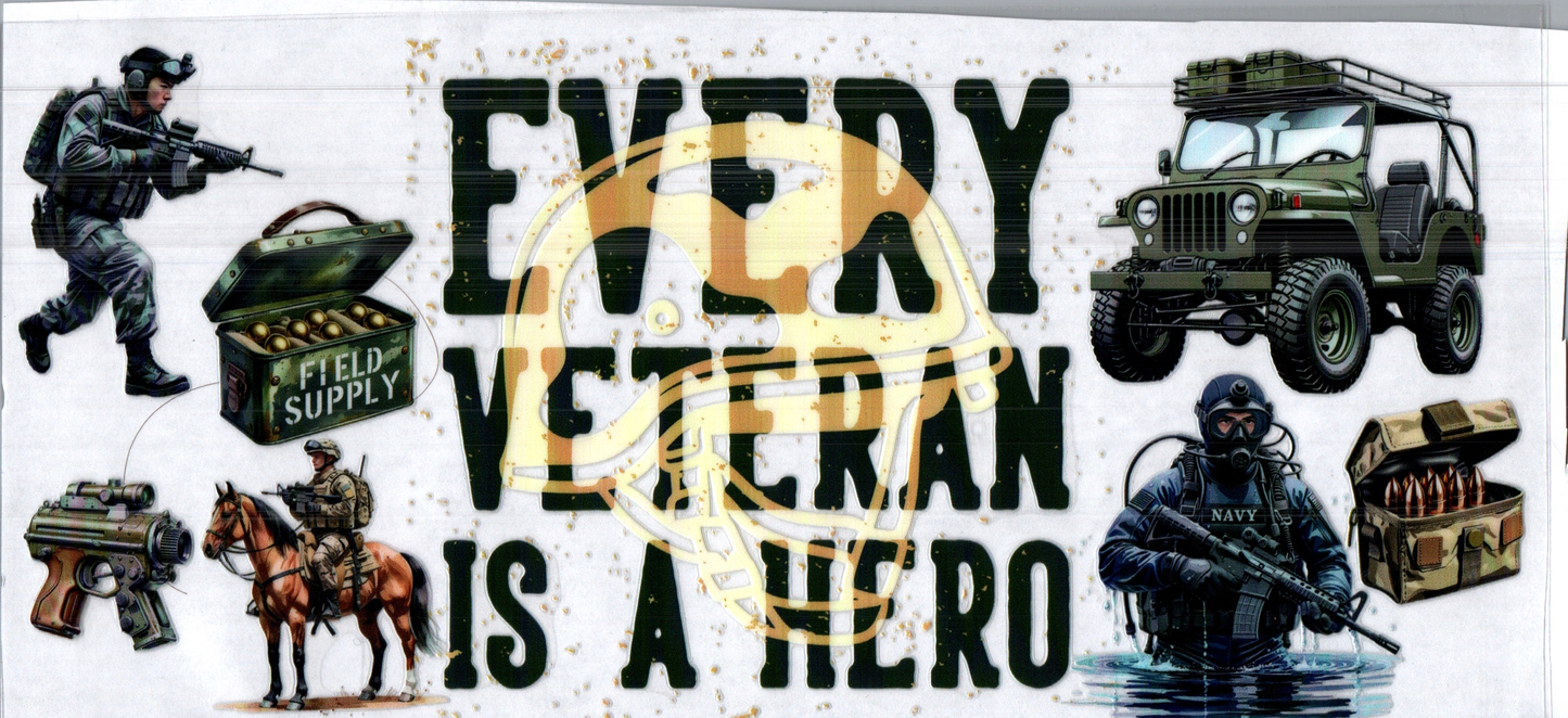 16 oz Military Every Veteran is a Hero 32