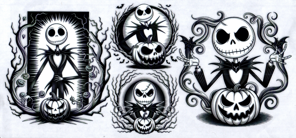 16oz jack poses with pumpkins black & white 38
