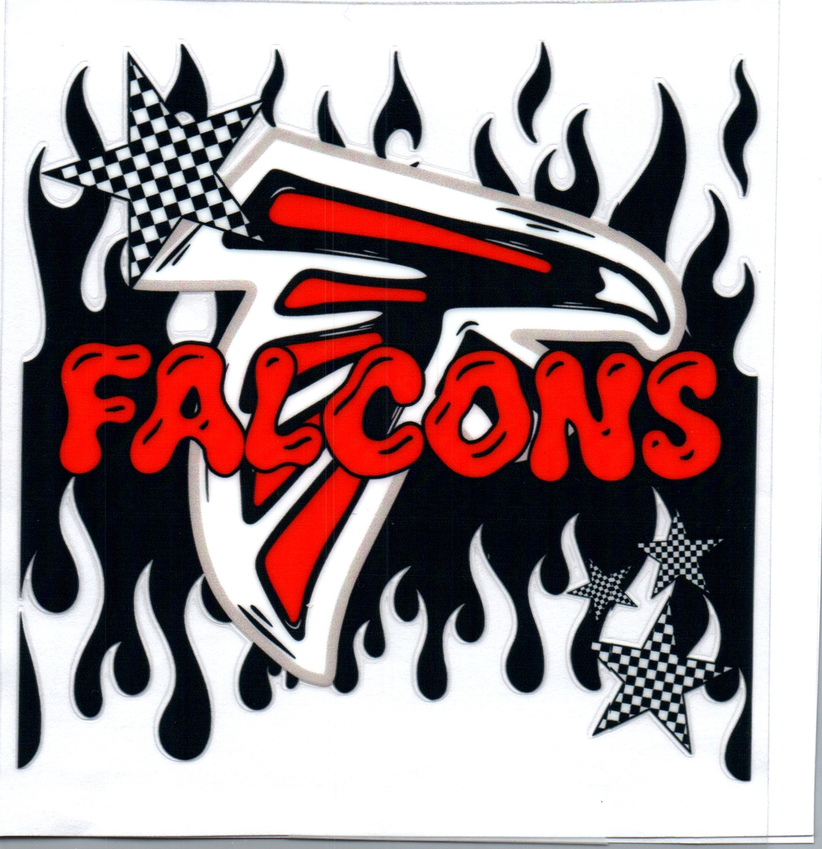 falcons dripping flames Single Decal football 38