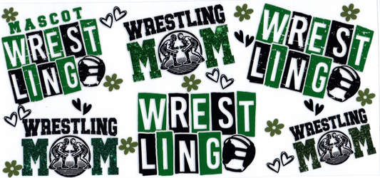 16 oz green sparkle wrestling mom 39