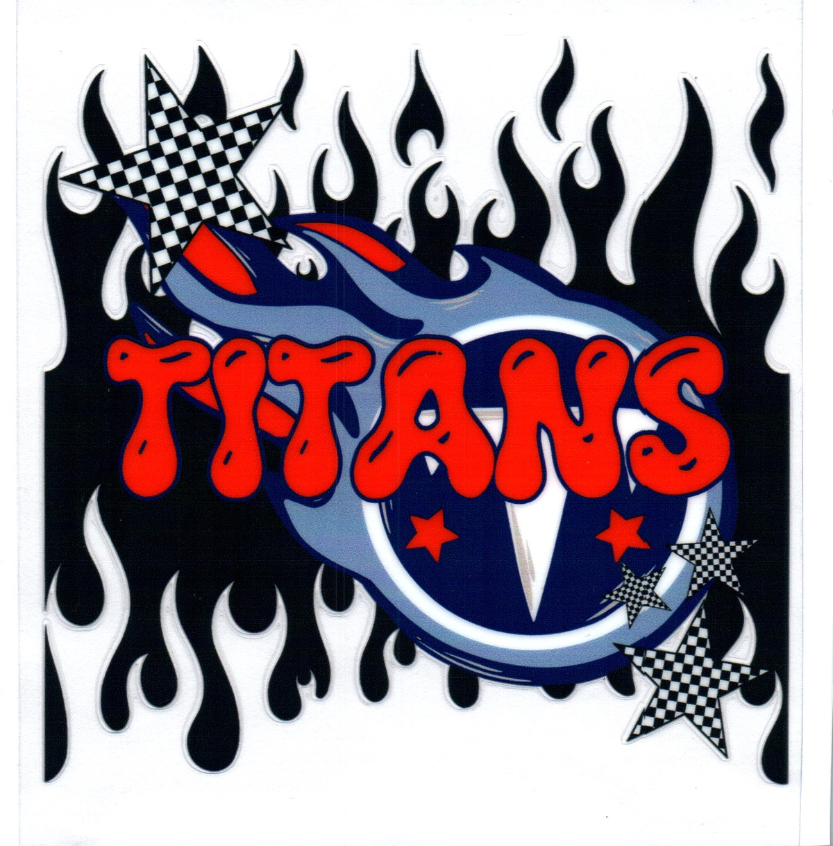 titans dripping flames Single Decal football 39
