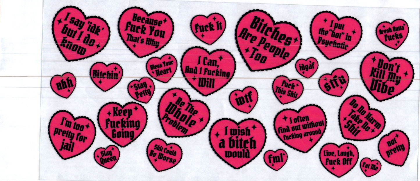 16 oz Sassy Conversation Hearts 39