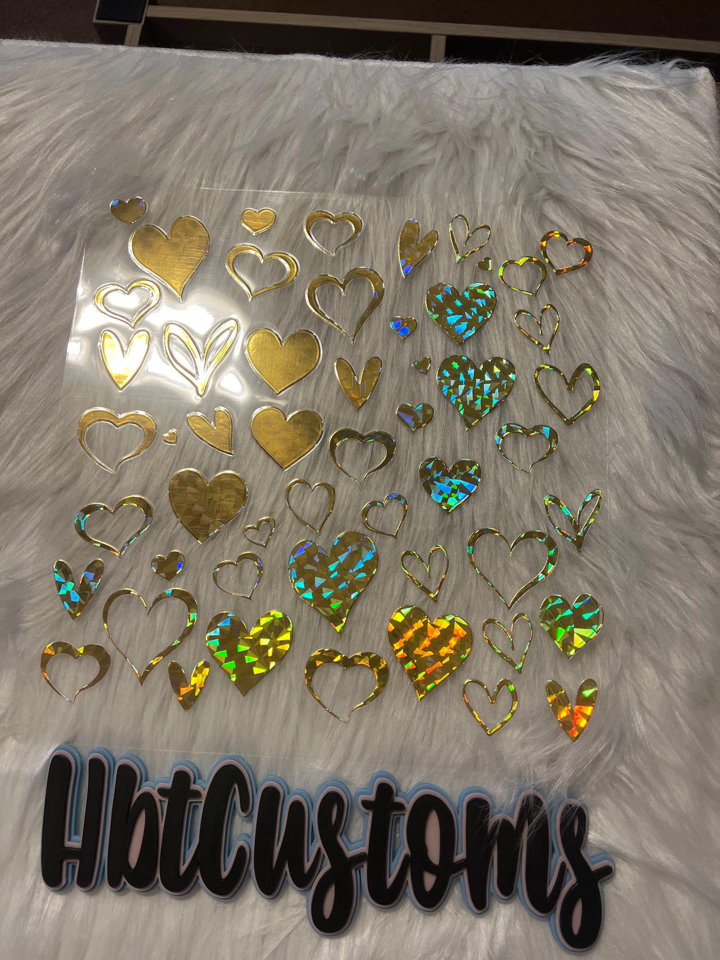 Gold Hearts Holo Element 10 x 10