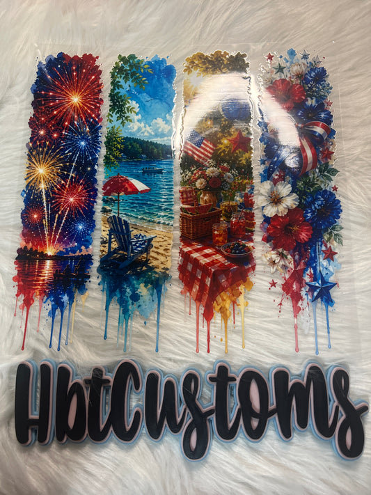 4th of July Brush Strokes Element