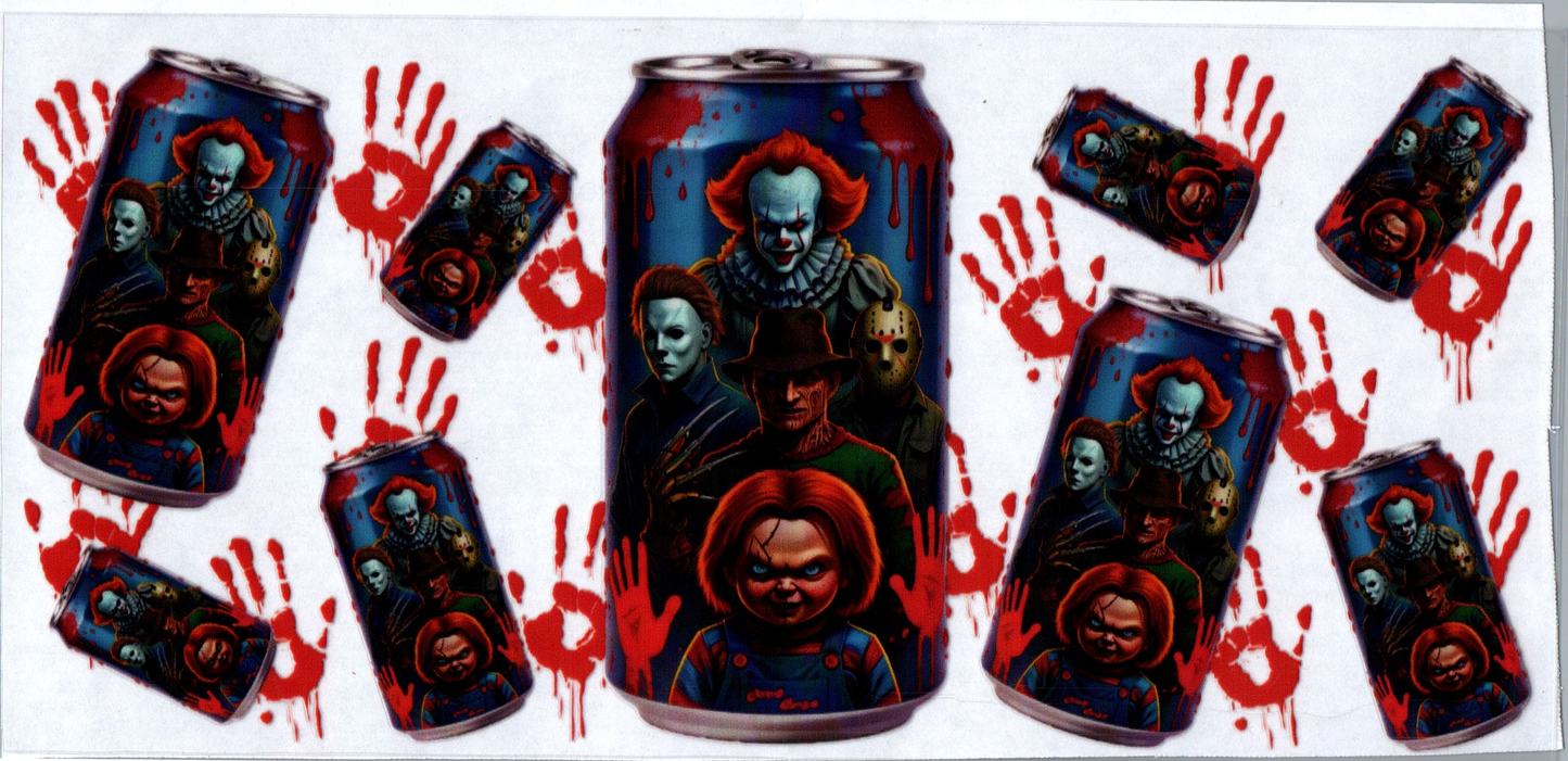 16 oz Chucky, IT, Mike, Freddy, Jason on Can Horror 4