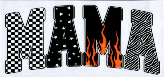 16oz Mama Black & White w/Flames