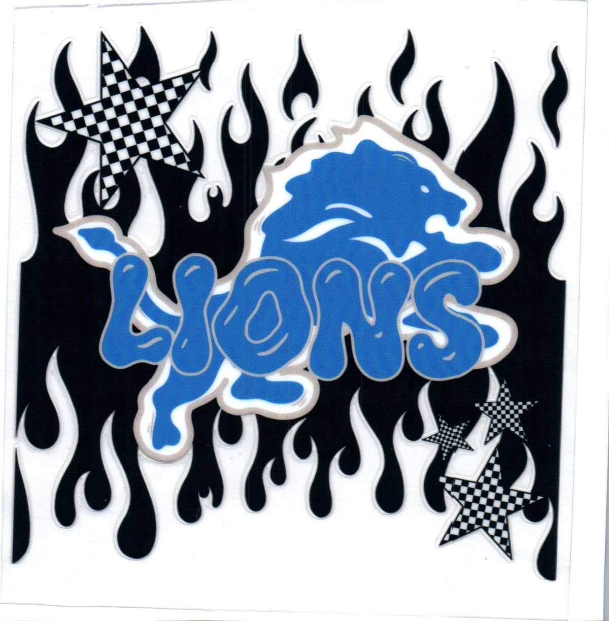 lions dripping flames Single Decal football 40