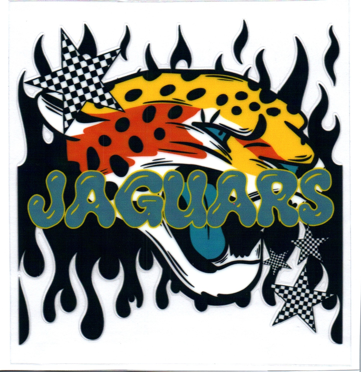 jaguars dripping flames Single Decal football 41