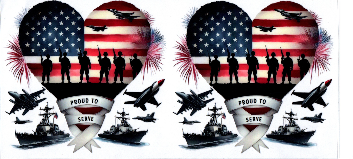 16oz Proud to serve Patriotic