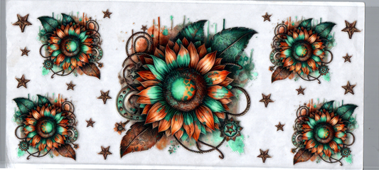 16oz Orange Green Star Flowers 42