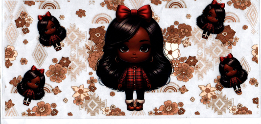 16oz Girl w/red flannel shirt