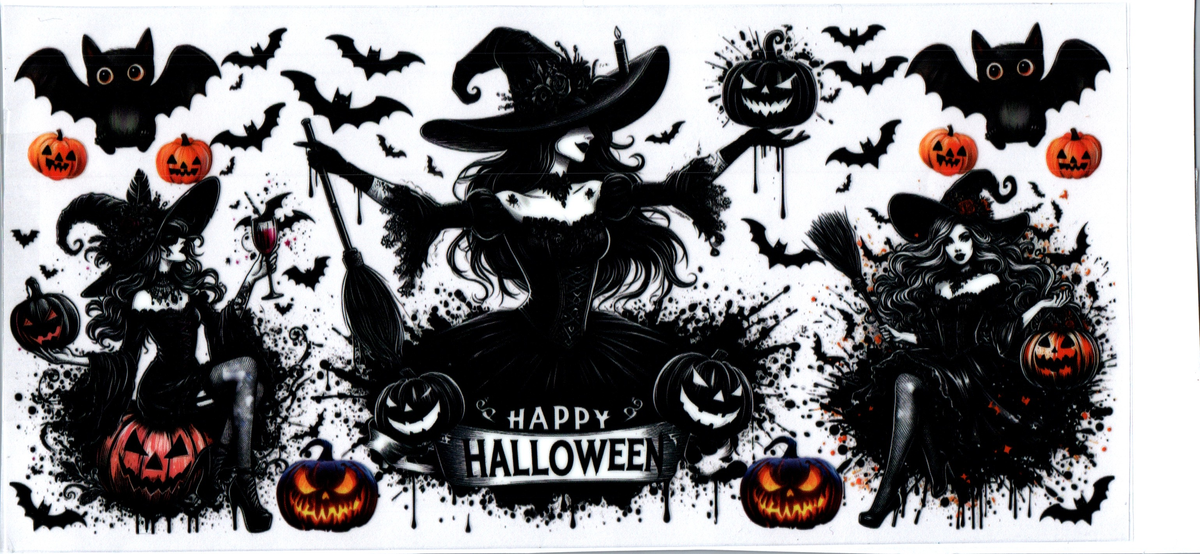 16oz witch girls black splatter halloween 43