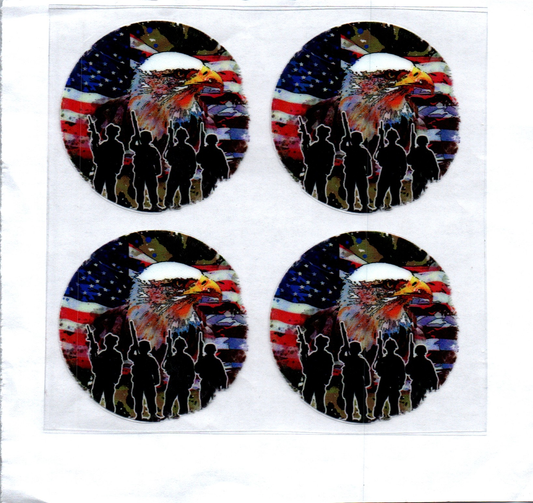 Military w/Eagle Ornament Decal