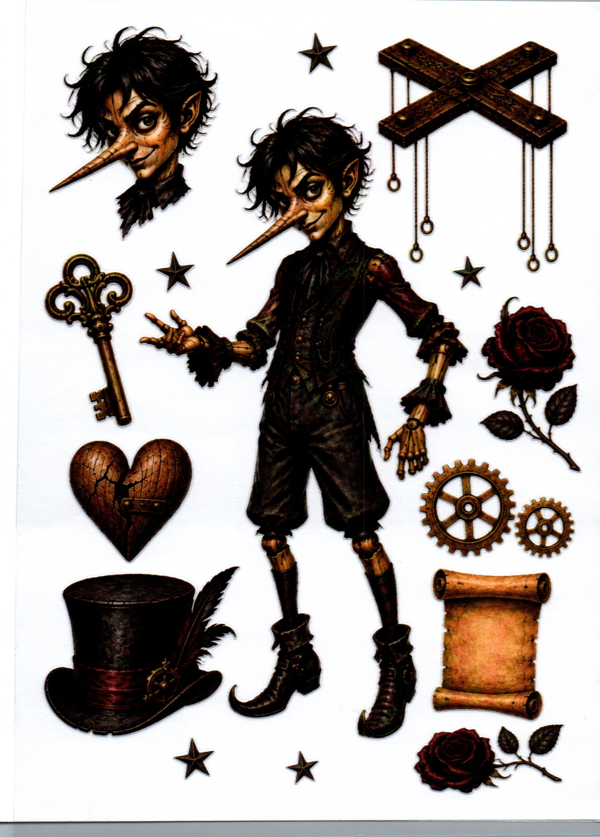 Dark Pinocchio 2 heads A5