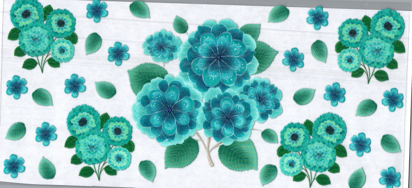16 oz teal flower bunches 4