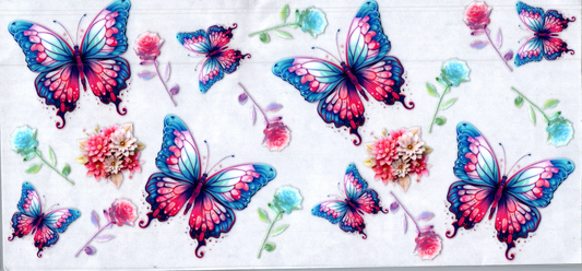 16oz Pretty blue and pink Butterflies 44
