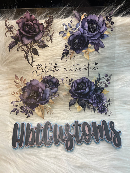Purple Flowers Just Breathe Element Sheet