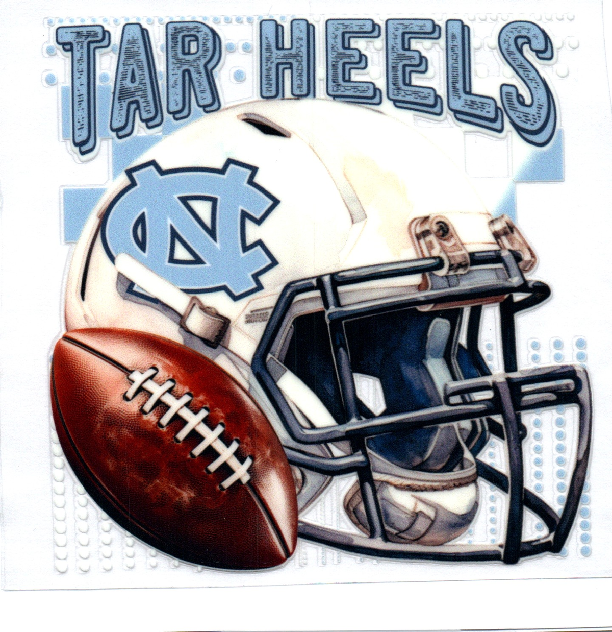 NC tar heels blue checker Single Decal football 44