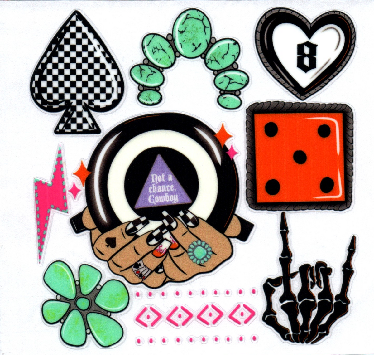 8 ball Retro designs Single Decal 4