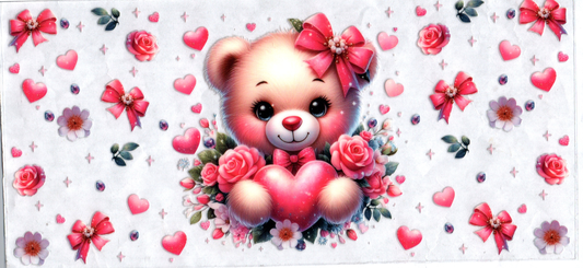 16oz Teddy bear with Red Heart