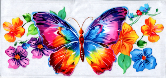 16oz Flowers & Rainbow Butterfly 45