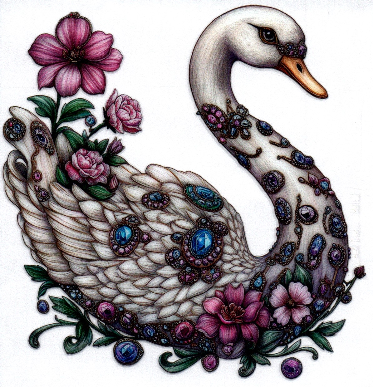 White Swan Single Decal 45