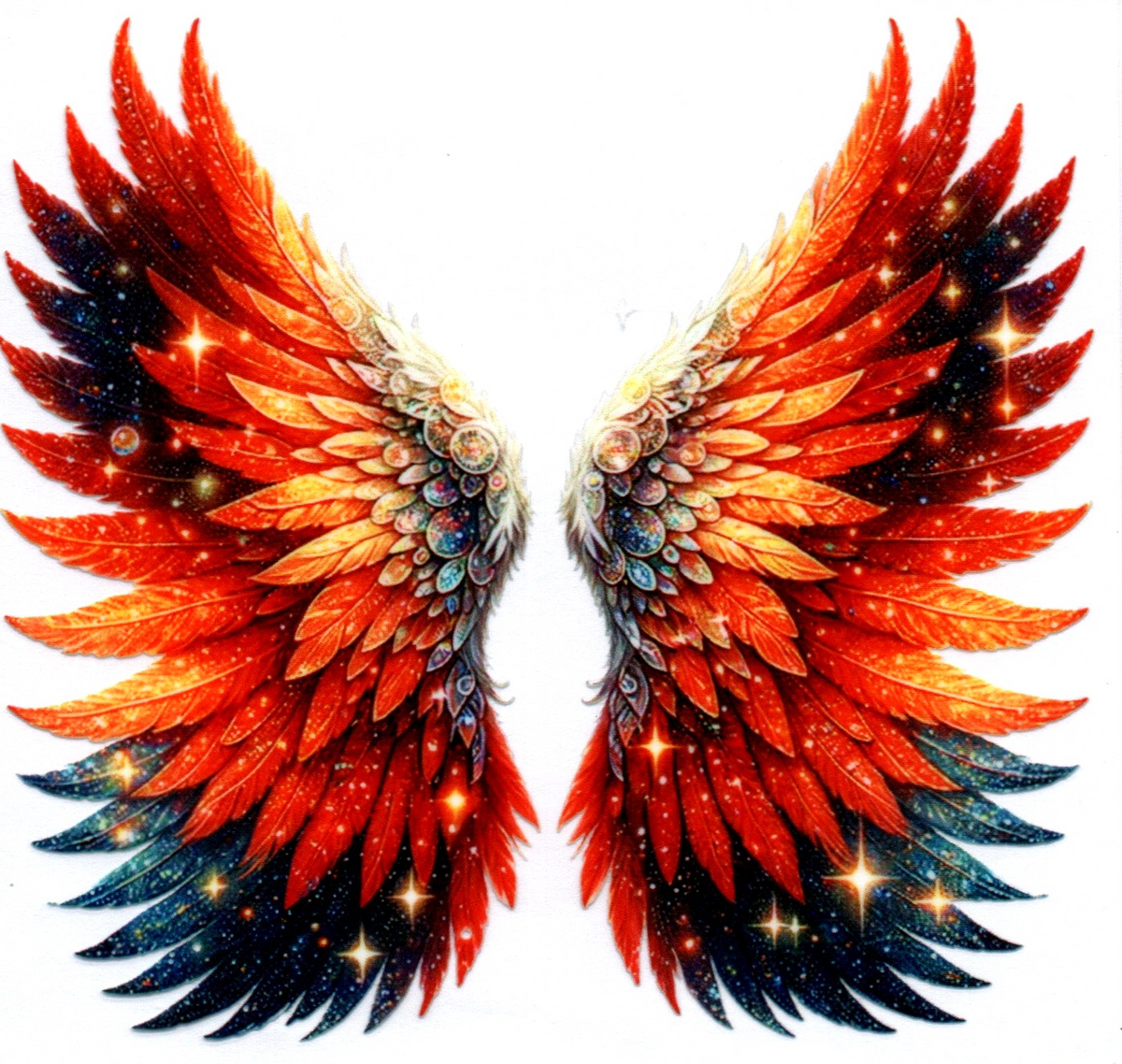 Orange/black wings Single Decal 4