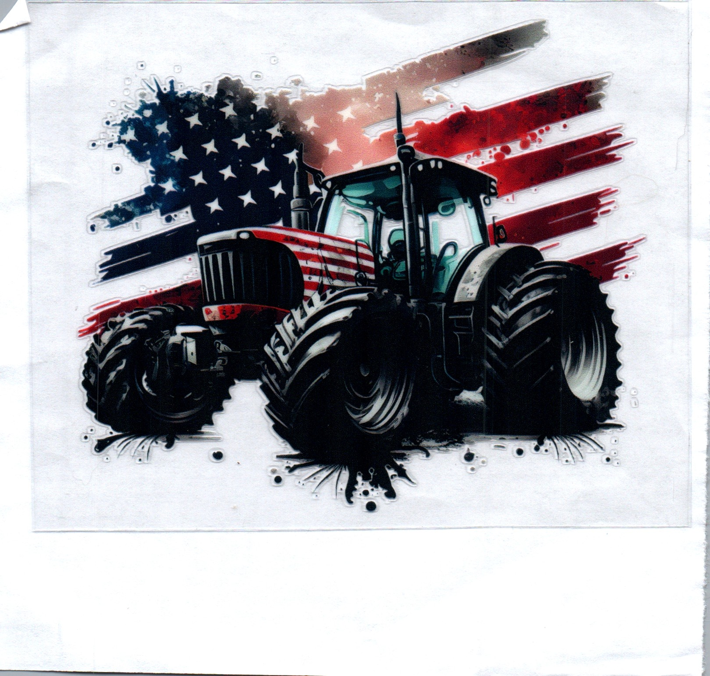Tractor w/Flag Decal