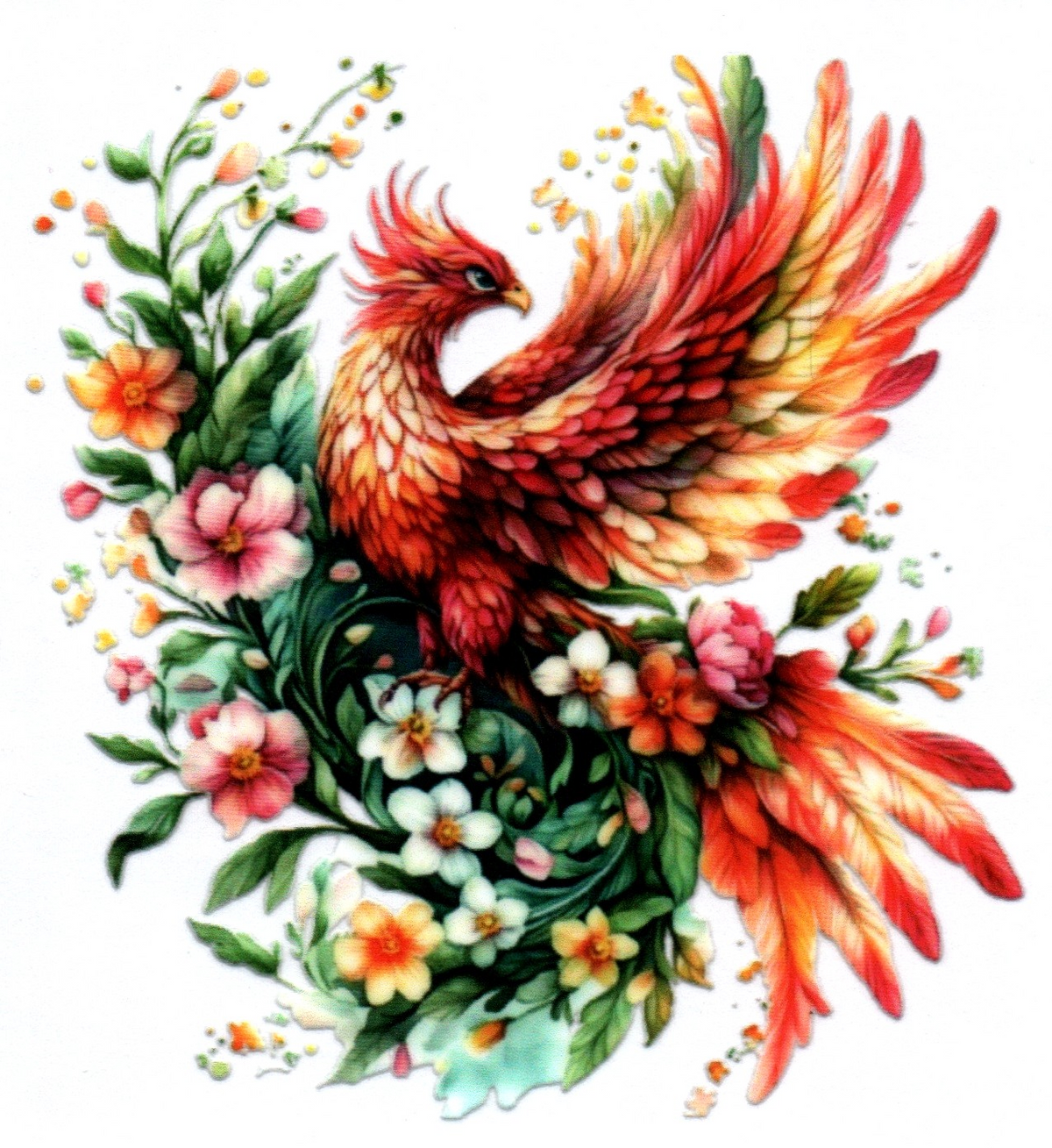 Flowers red/orange Phoenix 4 Single Decal