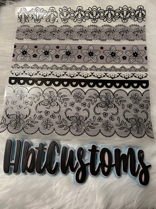 Black Lace Bands Element 10 x 10