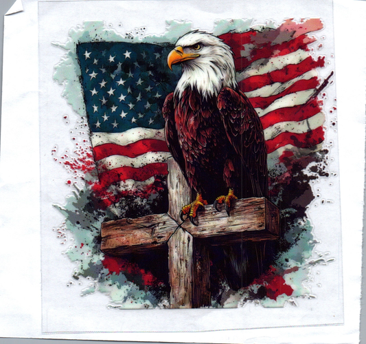 Eagle on Cross Decal