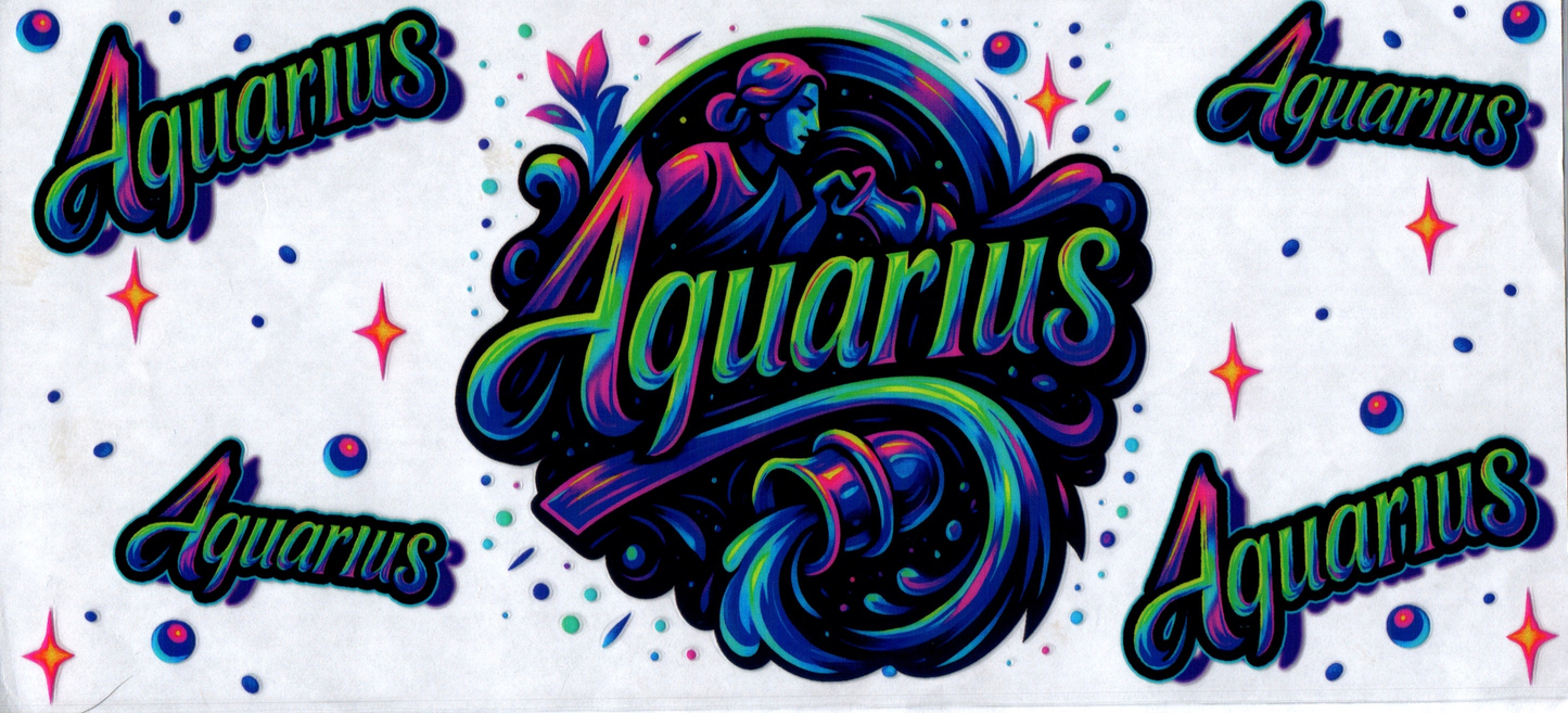 16oz Multi-Colored Zodiac Aquarius 48