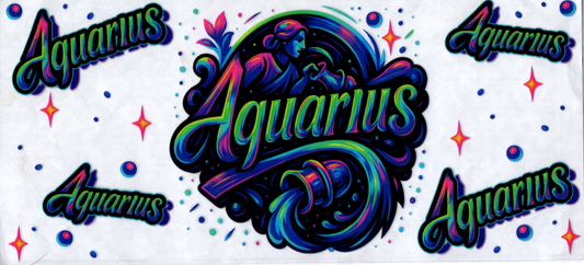16oz Multi-Colored Zodiac Aquarius 48