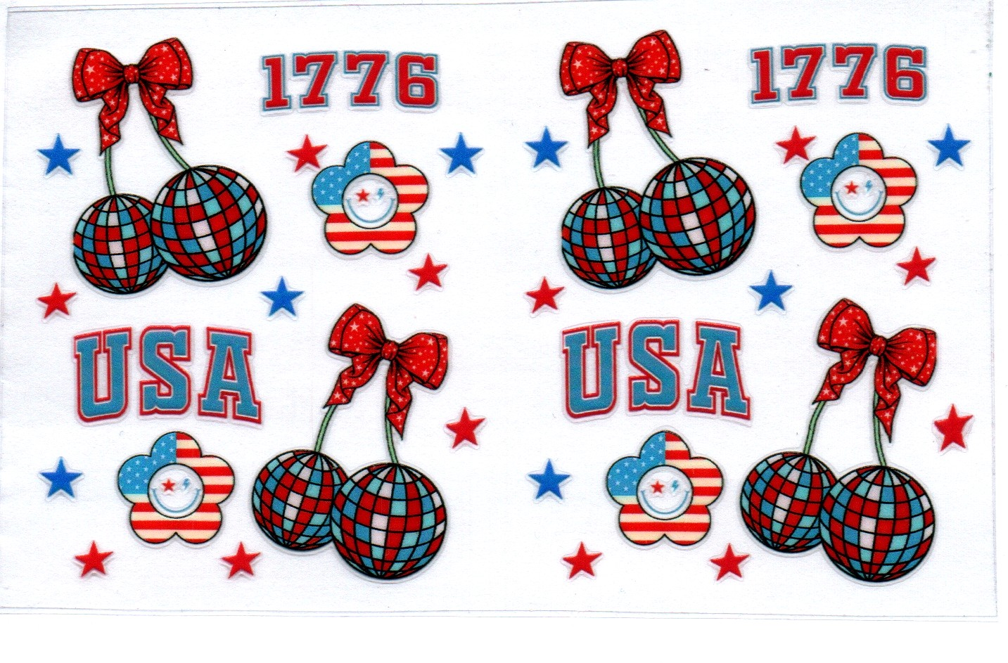 Patriotic USA Cherries & Bows Spray Bottle Wrap 48