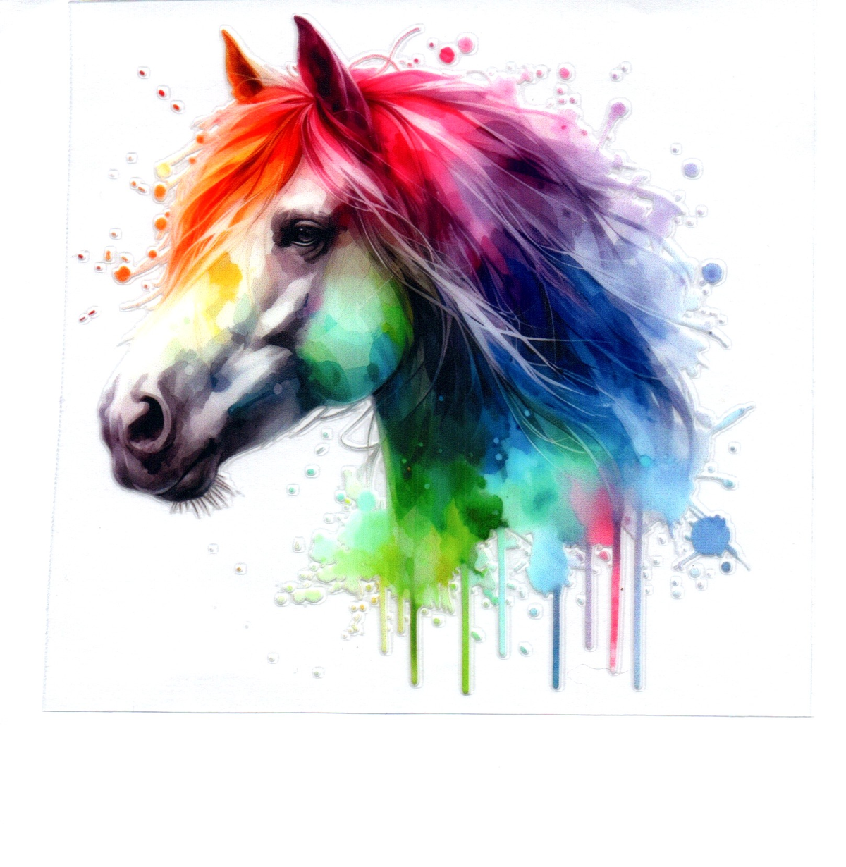 Horse Rainbow Maine Single Decal 48