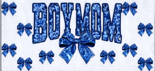 16oz Boy Mom Ble w/bow