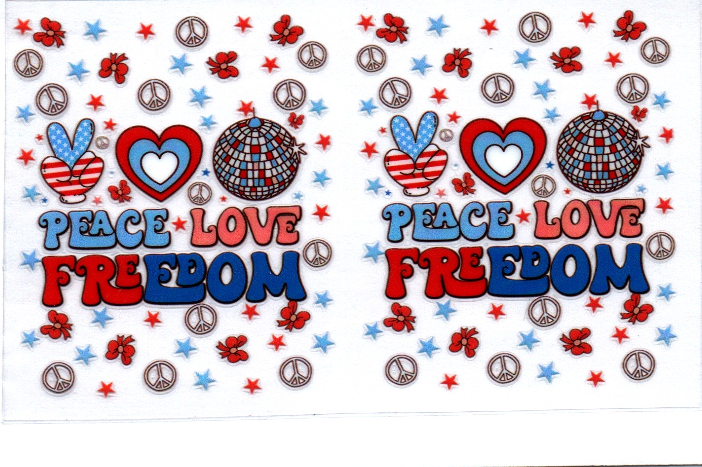 Patriotic Love Peace Freedom Spray Bottle Wrap 49