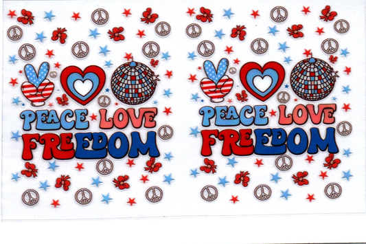 Patriotic Love Peace Freedom Spray Bottle Wrap 49