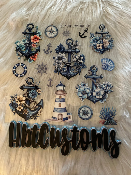 Blue Anchors  Element 10 x 10