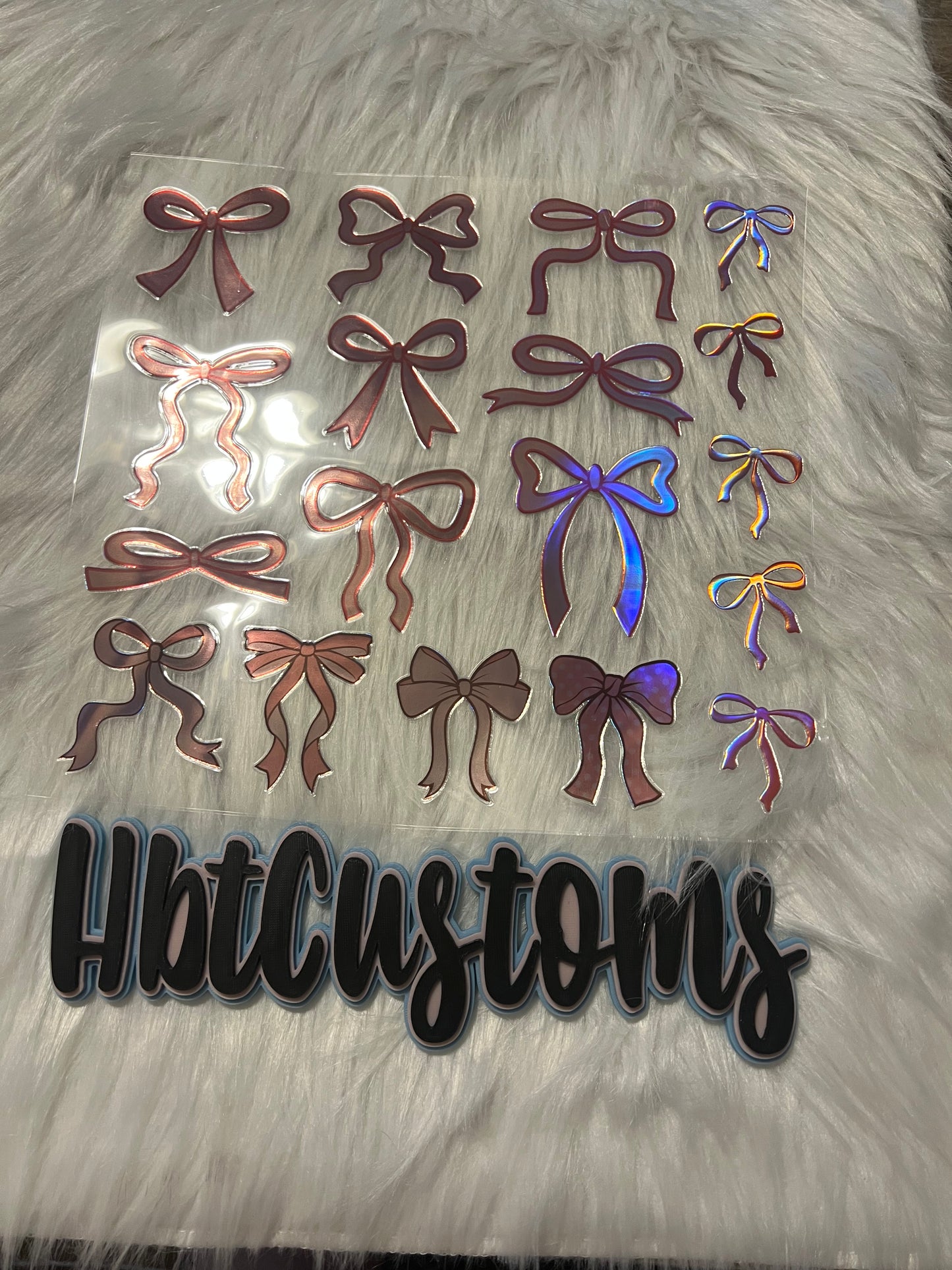 Pink Bows Holo Element 10 x 10