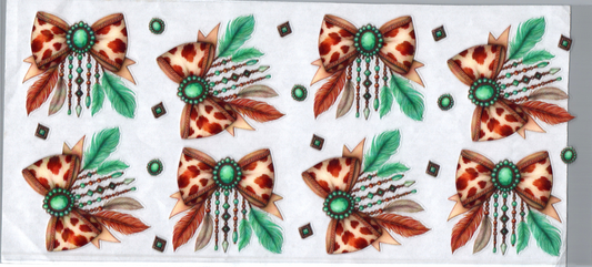 16oz Green Western Bows 5