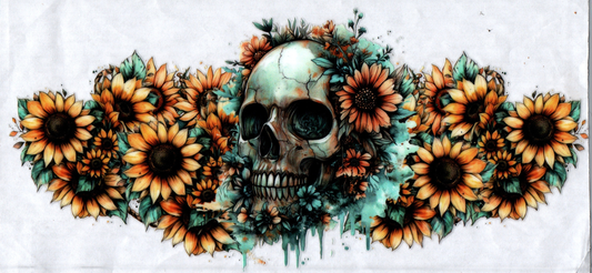 16oz Sunflower Skull Flowers 5