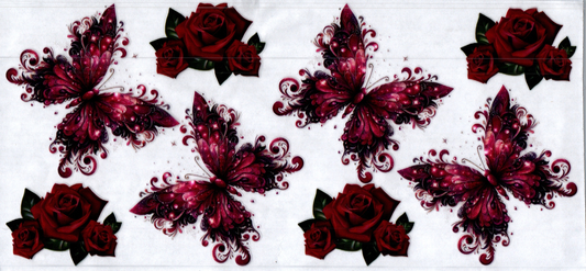 16oz Deep Red Butterflies  50