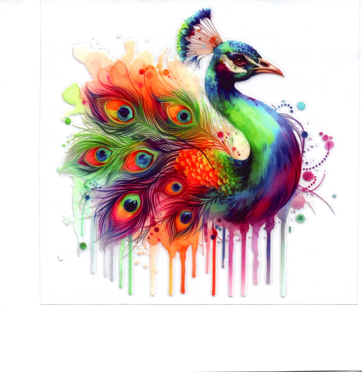 Rainbow Peacock Single Decal 50