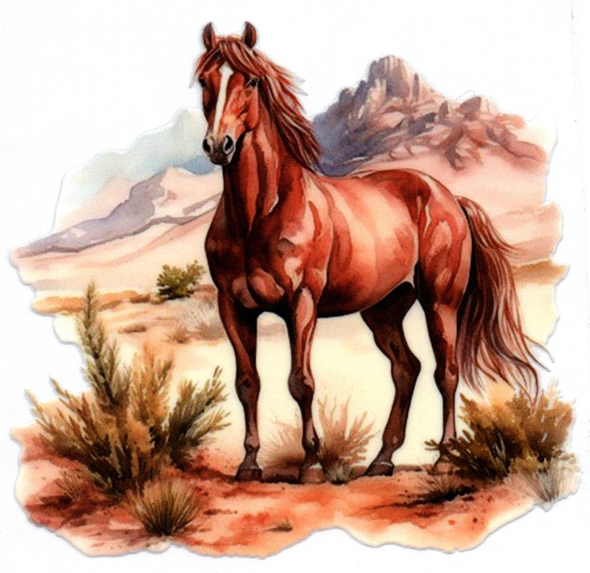 Horse in dessert Single Decal 50